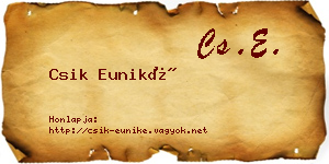 Csik Euniké névjegykártya